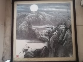 德州字画名家【崔占德】字画精品，（看月夜）