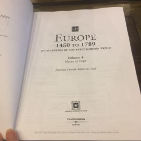 Europe 1450 to 1789 : encyclopedia of the early modern world《欧洲史，1450-1789年》（卷4）