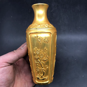 鎏金梅兰竹菊铜瓶