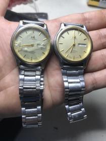 上海双日历老机械手表 老上海手表两块合售