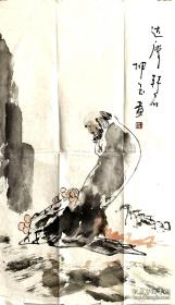 坤玉国画 达摩拜石406