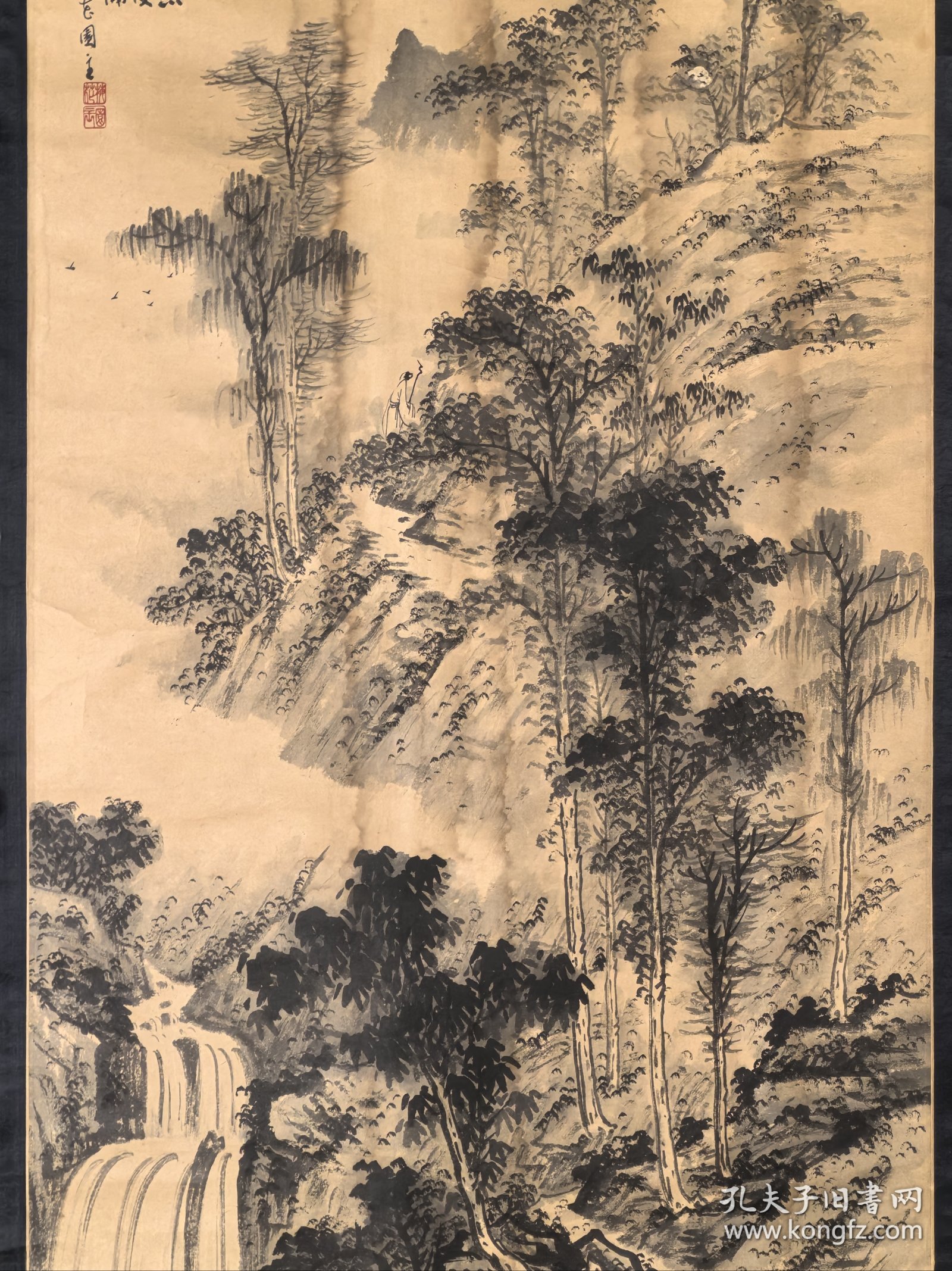 陈立锋 120/60 立轴 清代画家，字伯雨，号梅花园主，浙江绍兴县人，后移居上海。他擅长绘画山水、花鸟、人物和书法。其作品具有浓郁的文人气息，被誉为“江南才子画家”。陈立锋的代表作品包括：1. 山水画《岁寒三友图》2. 花鸟画《宜春双鹤图》3. 人物画《西楼梦后图》4. 书法《梅花书屋》等。此外，陈立锋还擅长绘画单色花鸟，如梅、竹、兰等。他的作品受到后人的推崇，对中国画坛产生了深远的影响。