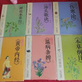 黄帝内经，本草纲目，神农本草经，汤头歌诀伤寒论，温病条辨，六本合集，彩色图解