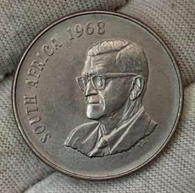 南非1968独年版 查尔斯总50分 镍 27.8mm 小磕 按图发货