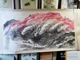 林玉森 画， 陕北高原，石鲁画风 六尺 可定做尺寸
华人画家 为人低调，云游世界各地采风  已福州