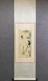 溥佐 鹤寿图绢本立轴