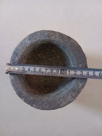 老青石石臼 没有石锤 养花摆件 外直径14内口径10,高9