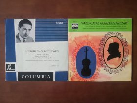 贝多芬第一交响曲等 莫扎特两首小提琴协奏曲 黑胶LP唱片双张 包邮