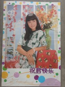 怀旧收藏，对开美女年画，祝君快乐（三）