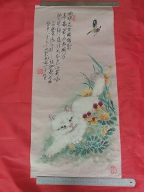 著名画家张弛 被誉为当代“猫王”  北京工业大学、武汉理工大学教授 （尺寸66cm×31cm）