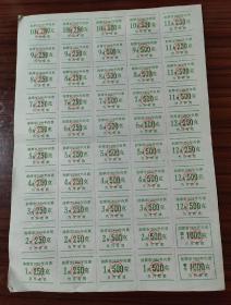 1990年湖南省湘潭市肉票 一版50张  90年湘潭市粮票，含2张国庆节春节生活票证