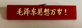 老徽章 毛泽东思想万岁 塑料 长方形：0.8*4.0cm