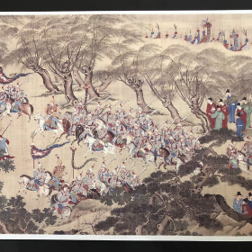 13明宫廷画明人出警入跸图国宝级名画长卷画宣纸画芯国画