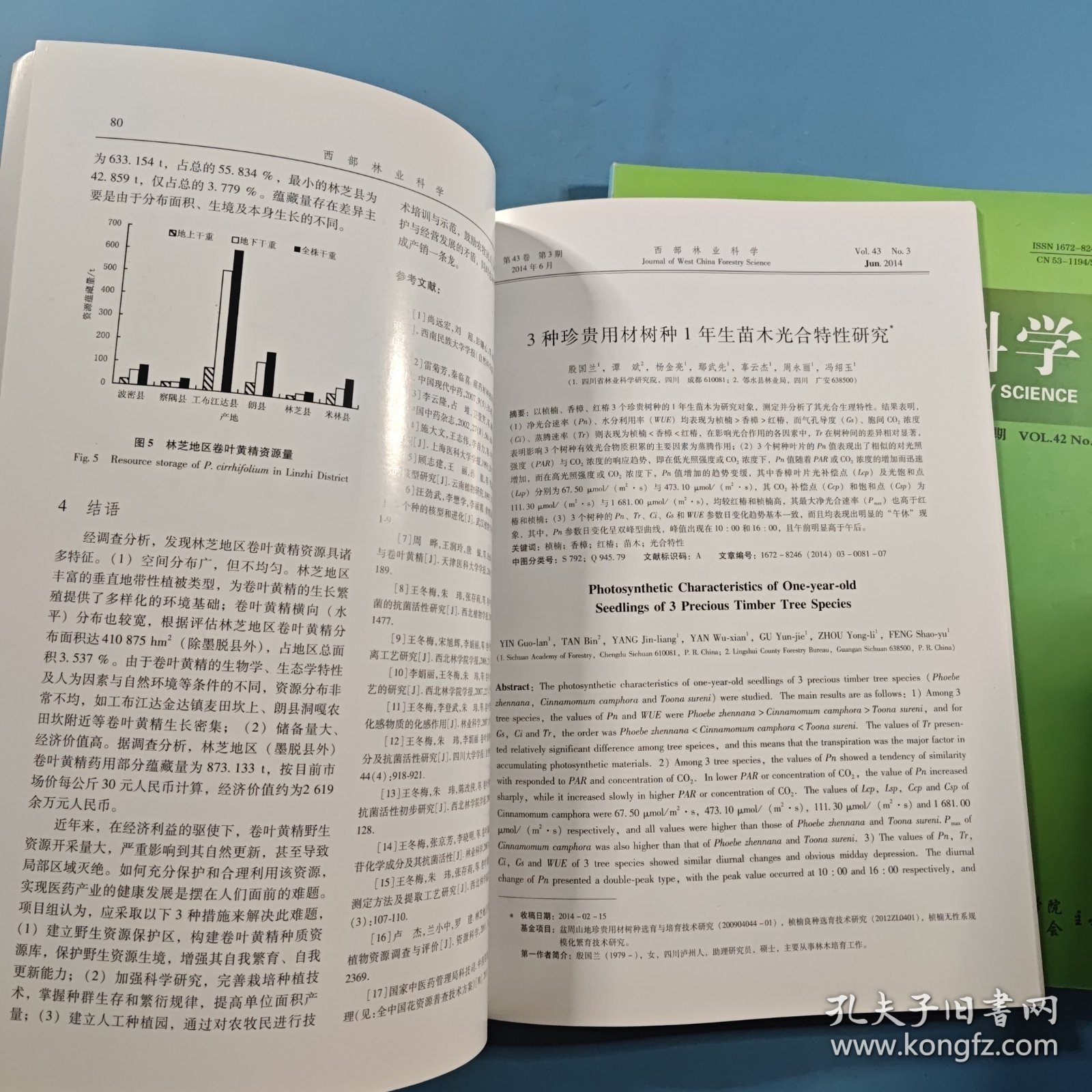 西部林业科学2013年4，5期；2014年第3期