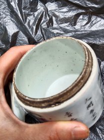 清末民初粉彩无双谱盖缸