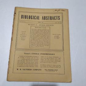 BIOLOGICAL ABSTRACTS 1949年第23卷，第4期