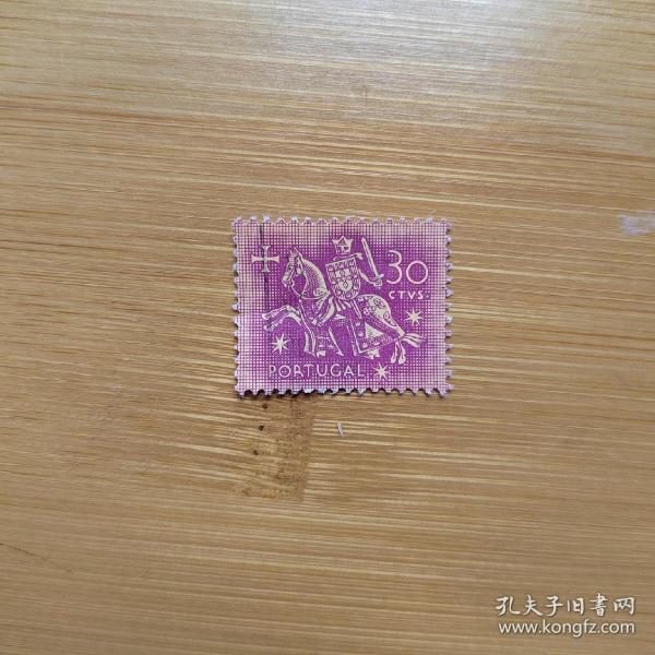 外国邮票 葡萄牙邮票骑马宝剑徽章图案 信销1枚 如图
