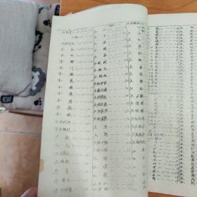 中医名词解释（摘抄本。油印本）