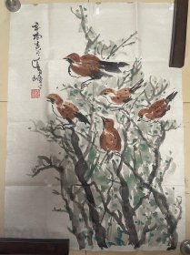 山东名家画家孙其峰花鸟画国画字画书画作品纯手绘墨迹成品条幅竖版软片
