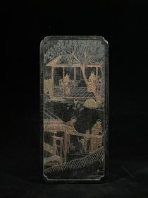 正宗徽州宗子主家墨块，开片纹清晰，重约576g，21.5×10×2.1cm。可以用的墨