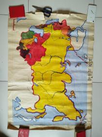 五六十年代手绘彩色大尺寸《苏联地图》一组14张合售，108×79厘米，实物拍摄品佳详见图