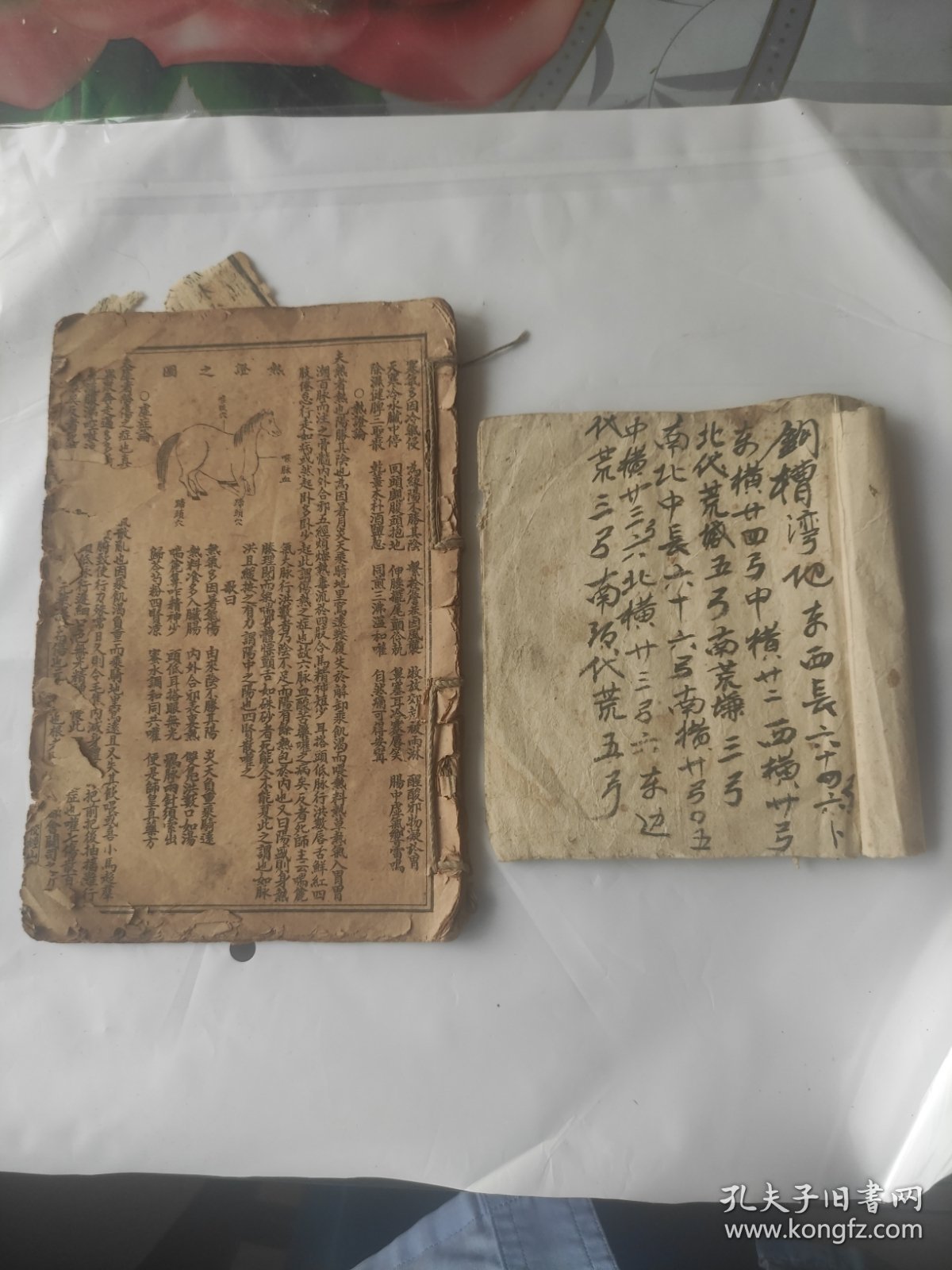 民国手抄地契本，民国老书破书半本合售处理