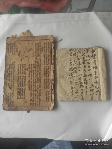 民国手抄地契本，民国老书破书半本合售处理