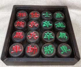 珍藏乌木象棋，尺寸细节如图，带盒总重2.84公斤，