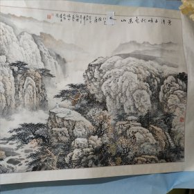 陈炳灿画 超大幅山水画（福州市政协书画院）尺寸约215cm × 105 cm