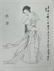 顾青蛟    45/33  软件
出版原作《白描仕女》
1948年生，江苏苏州人。中国美术家协会会员、江苏省花鸟画研究会副会长，江苏省中国画学会理事，无锡花鸟画研究会会长，无锡市政协书画社顾问，无锡市美术家协会艺术顾问，无锡市书画院国家一级美术师。