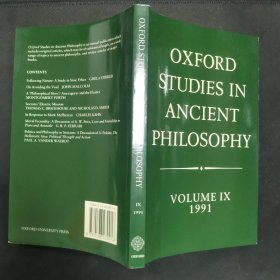 【英文原版书】OXFPRD STUDIES IN ANCIENT PHILOSOPHY Volume Ⅸ 1991