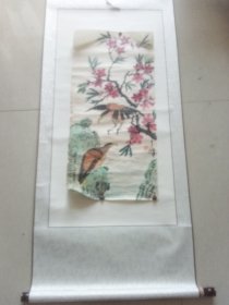 桃花开了！下乡拆迁户收到仅售画67+32cm，其峰,保证纯手绘买家自鉴定一律不退换，