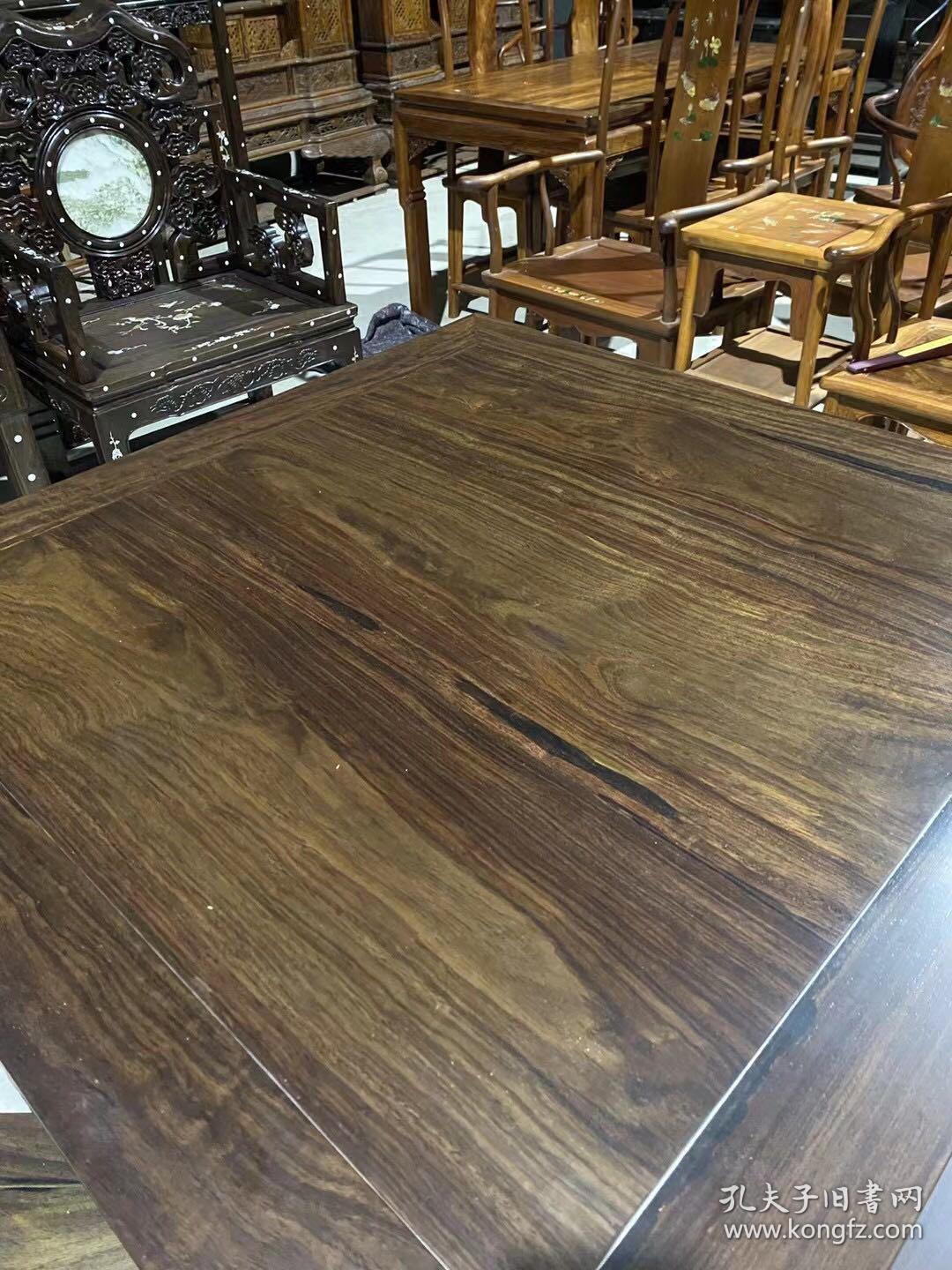 黄檀木满工雕刻八仙桌五件套 运费自理