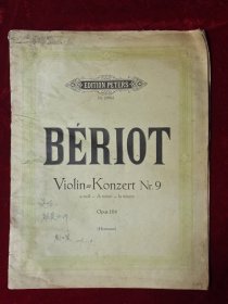 德文原版老乐谱BERIOT Violin