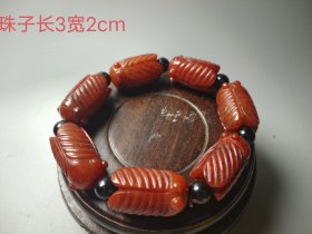 乡下收的和田红玉金蝉手串
