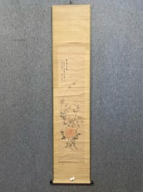 古筆花卉图【前田畅堂】 
1817〜1878（文化十四〜明治十一）62岁。名 果，又名硕，一作硕一，字青牛，又字实甫，号半田、畅 堂、畅斋，通称硕太郎。阿波（今德岛县）人。师承中岛来 章、山本梅逸°工山水、花鸟。