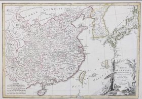 西洋欧洲回流清代18世纪1770年中国地图日本地图朝鲜地图古代古董版画适合史料收藏装裱装饰 ，极其稀有珍贵古董级收藏精品，标注超详细不磨叽不议价无退换可收藏可装裱悬挂。极具收藏价值 ，37乘以53厘米超大稀有尺寸同时期
