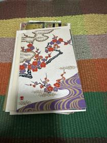 1980年代日本贺卡24张 花鸟树木 大部分有日本企业人员签名