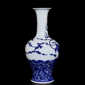清雍正青花福在眼前麒麟纹赏瓶2 37/18厘米