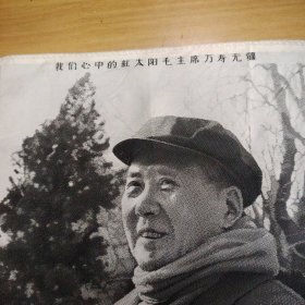 203 毛主席戴帽 穿大衣 围巾 （绣品）