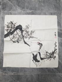 陕西著名画家杨子墨画作（松鹤图）