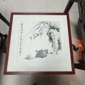 常州青年画家: 杨辰（先生）国画《蘭茶清供》—— 好品包邮！