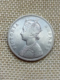 英属印度1卢比银币 1882年维多利亚女王 11.66克917银 年代久远 难得好品 yz0357