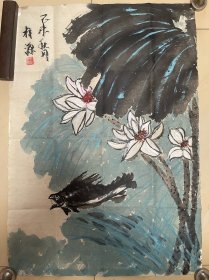 山东名家大师李梓源花鸟画国画字画书画纯手绘作品水墨画成品条幅竖版