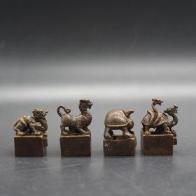 铜印章，四大神兽