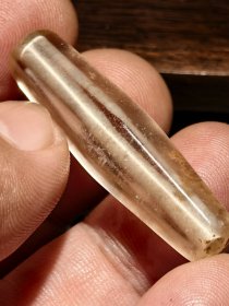 辽金时期老水晶六棱管珠，孔道清晰，品相完整，包浆老道。