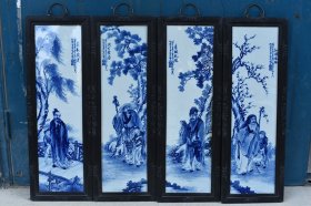 民国竹溪道人王步四爱人物瓷板画