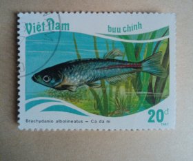 1988越南本地鱼类邮票旧一枚（零售区邮票满十件包邮）