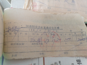 1961年现金支出凭证:国营阳泉市红星商店发货票(四张 )