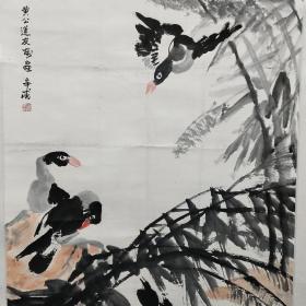 228号 家禽画 田辛甫（1911-1985）自幼学画，1927年入河北大名县第七师范学校，师从白寿章习花鸟，毕业后任小学美术教师。1942年起先后任冀南《黎明报》、《冀南日报》编辑及画报科长，为《冀南画报》创始人之一。